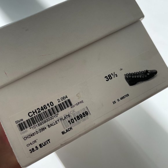 Chloe Scallop Black Ballet Shoes with Gold Embellishment - Picture 2 of 5